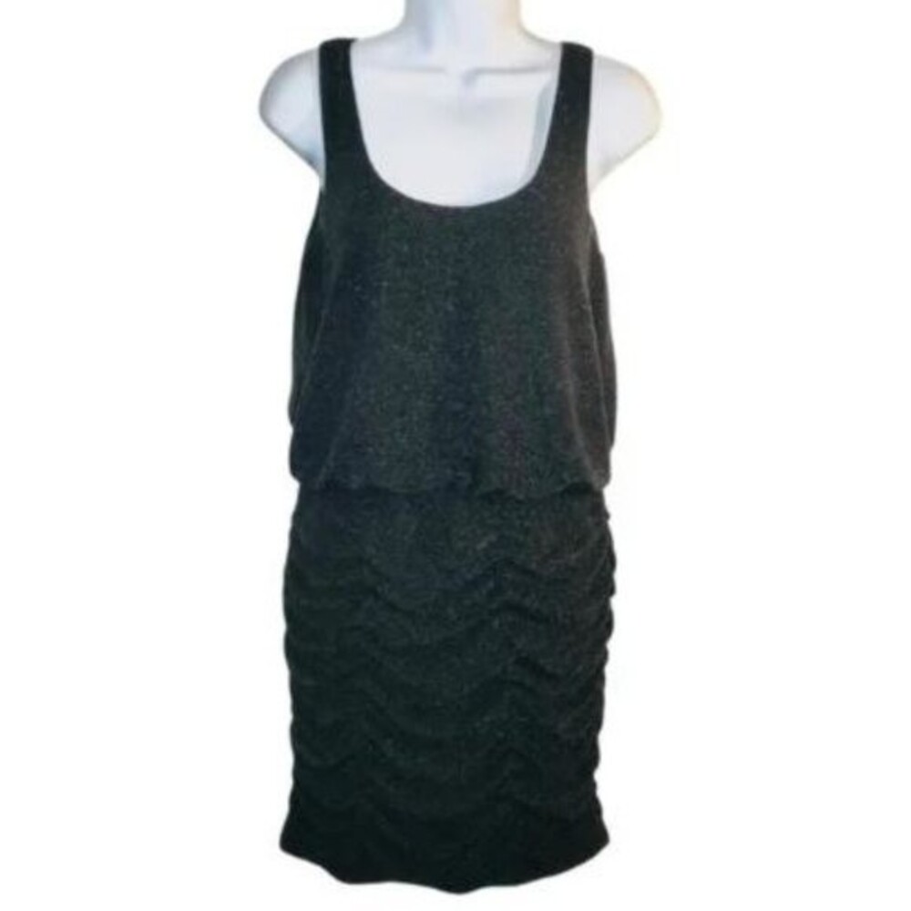 Aidan Mattox Black Textured Mini Dress